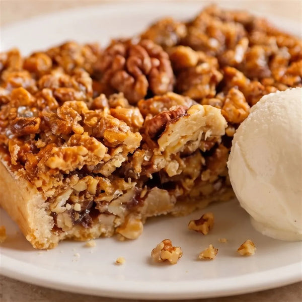 Walnut Tart with Ice Cream
